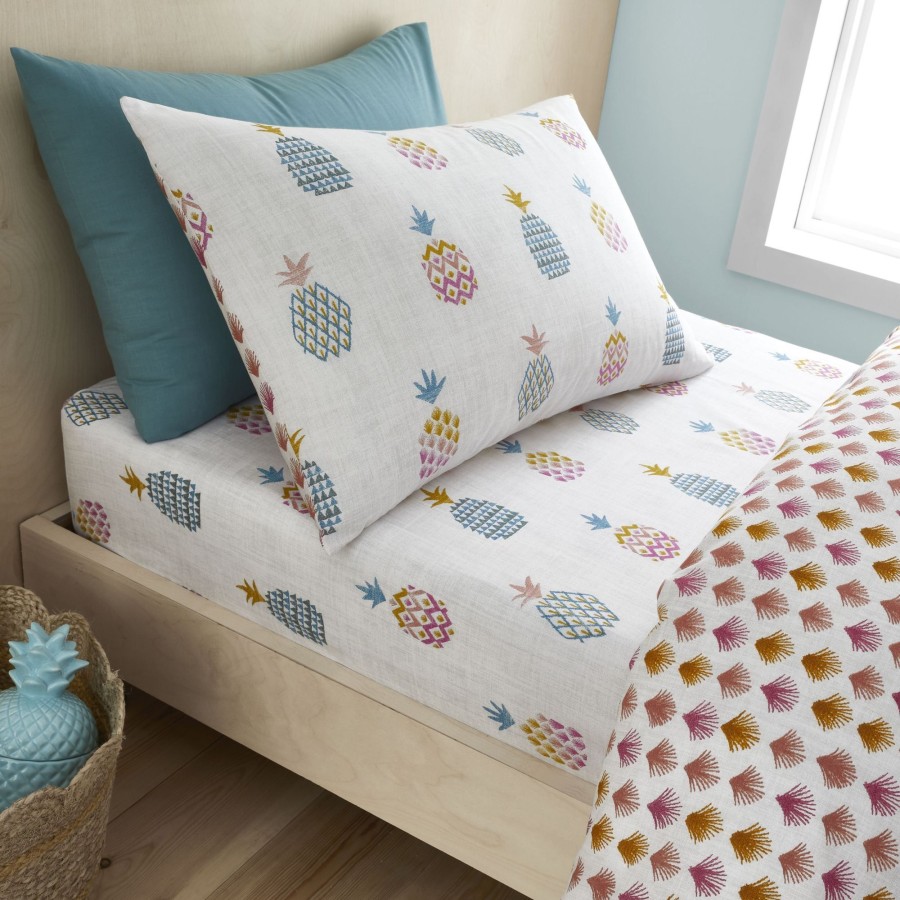 Bedding Pineapple Elephant Bed Sheets | Pineapple Elephant Ananas Pineapple 100% Cotton Fitted Sheet