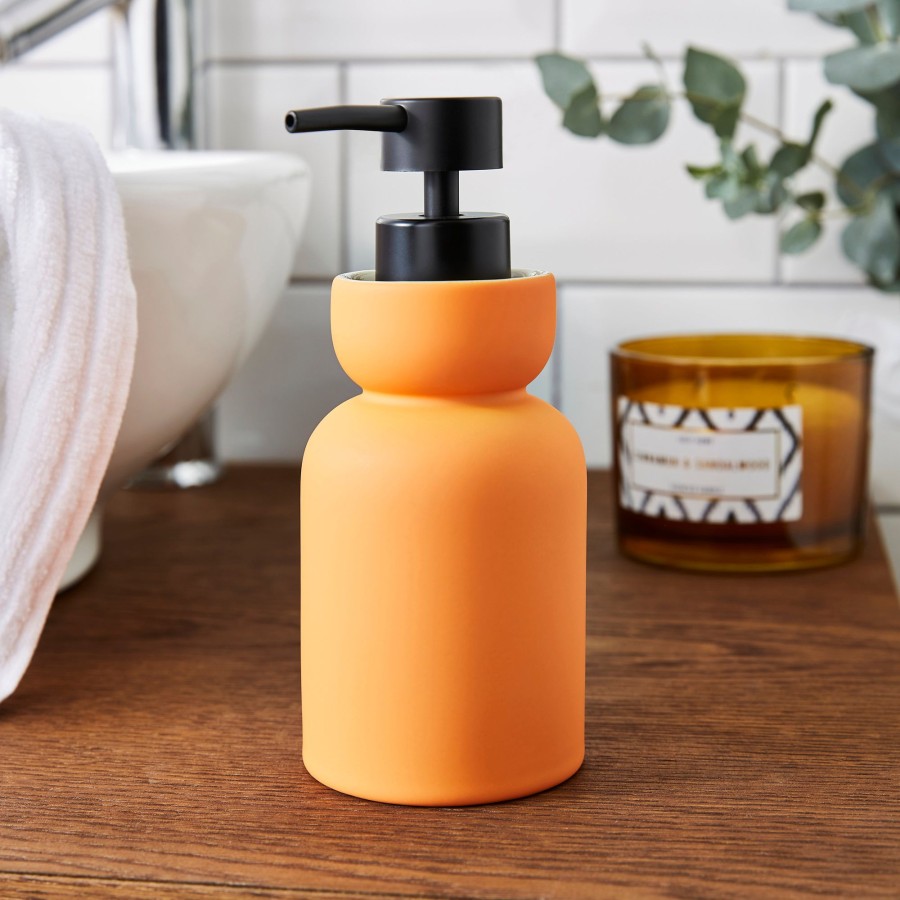 Bath Dunelm Soap Dishes & Dispensers | Elements Lotion Dispenser Orange